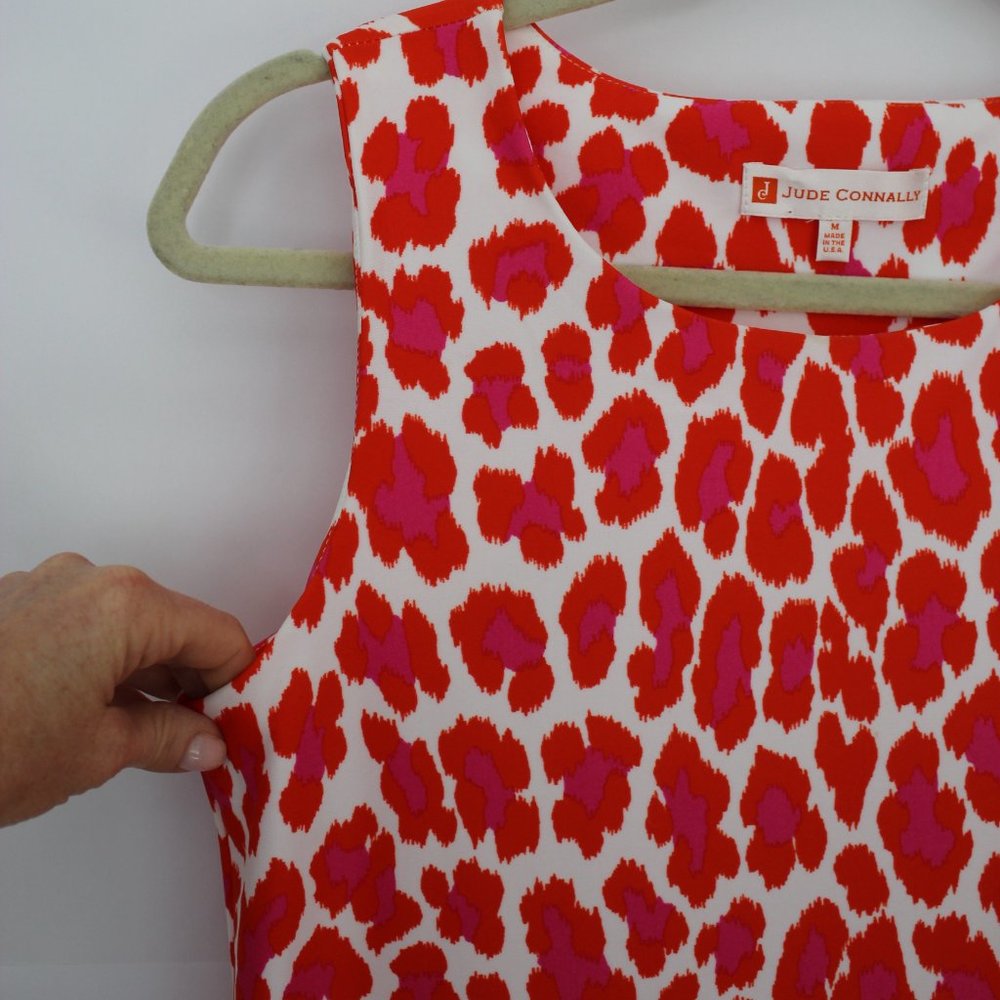 Jude Connally orange/pink print sleeveless Beth dress size M